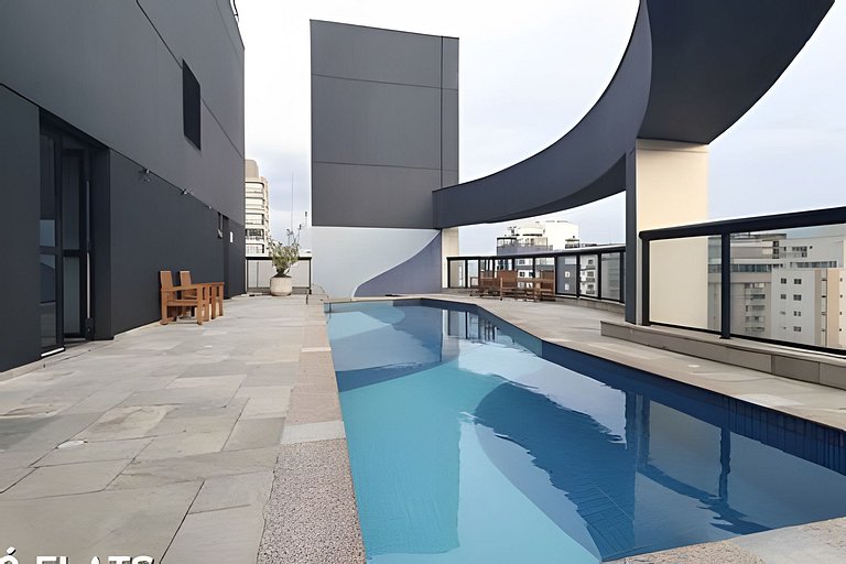 Flat Hotel Moema com piscina e sofá cama(Apto 508)