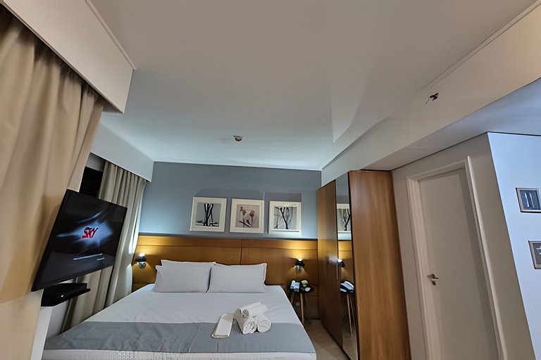 Flat Hotel Moema Av. Rouxinol com piscina (SL206)
