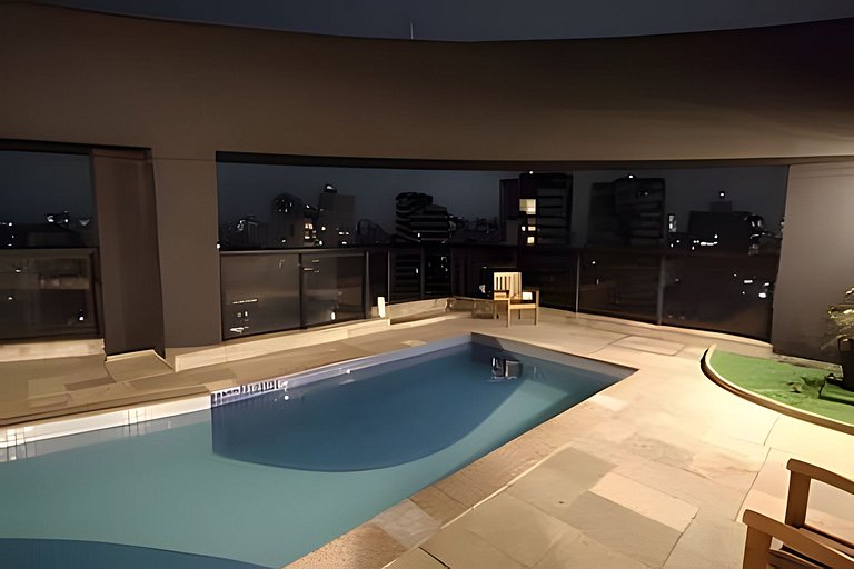 Flat Hotel Moema Av. Rouxinol com piscina (SL206)