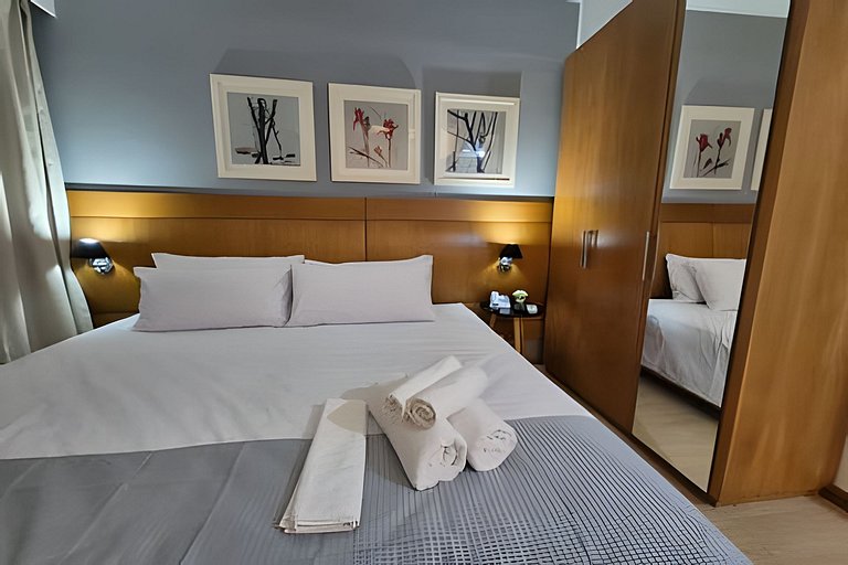 Flat Hotel Moema Av. Rouxinol com piscina (SL206)