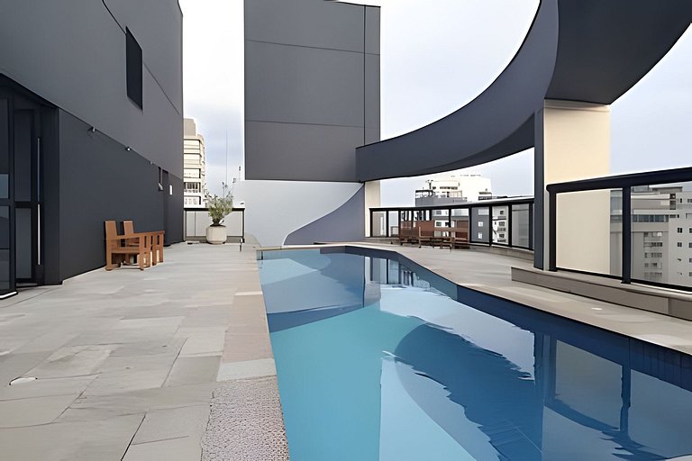 Flat Hotel Moema Av. Rouxinol com piscina (SL206)