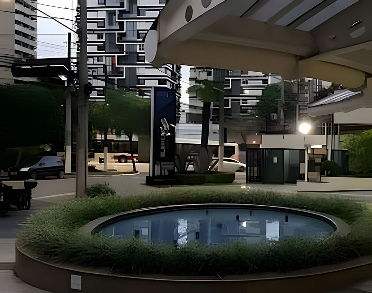 Flat Hotel Moema Av. Rouxinol com piscina (SL206)