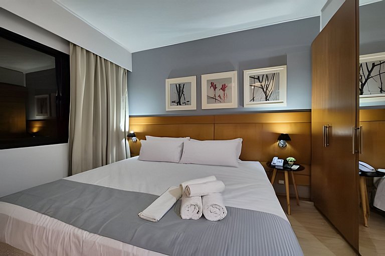 Flat Hotel Moema Av. Rouxinol com piscina (SL206)