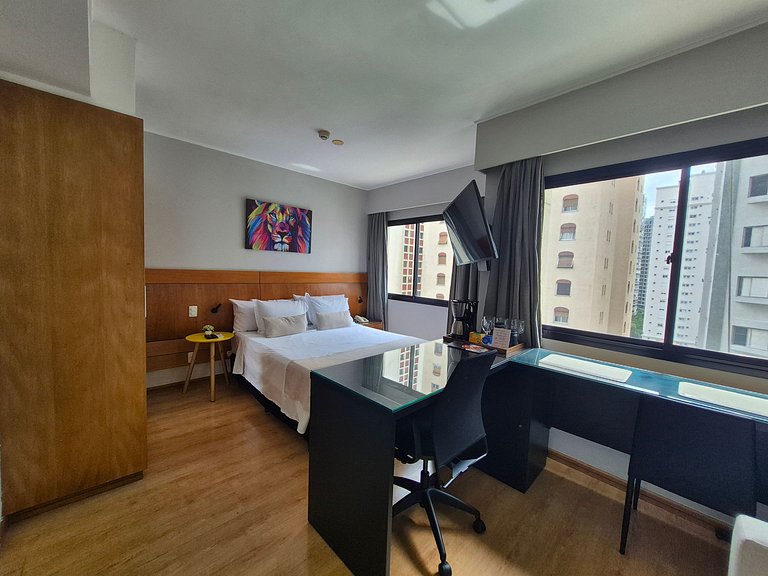 Flat Hotel Moema com piscina e sofá cama(Apto 508)