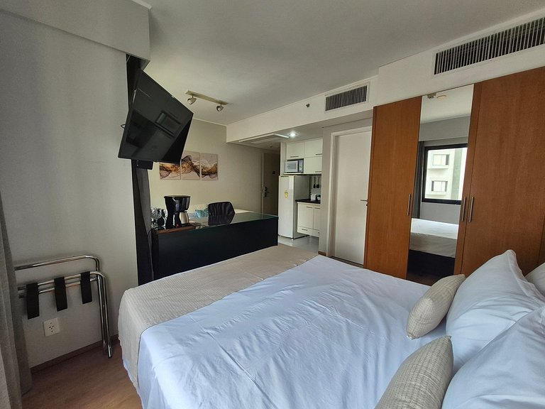 Flat Hotel Moema com piscina e sofá cama(Apto 508)