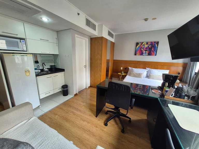 Flat Hotel Moema com piscina e sofá cama(Apto 508)