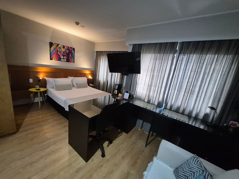 Flat Hotel Moema com piscina e sofá cama(Apto 508)