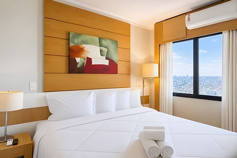 Flat Moderno em Congonhas com sofá-cama 1113