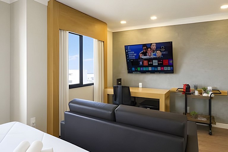 Flat Moderno em Congonhas com sofá-cama 1113